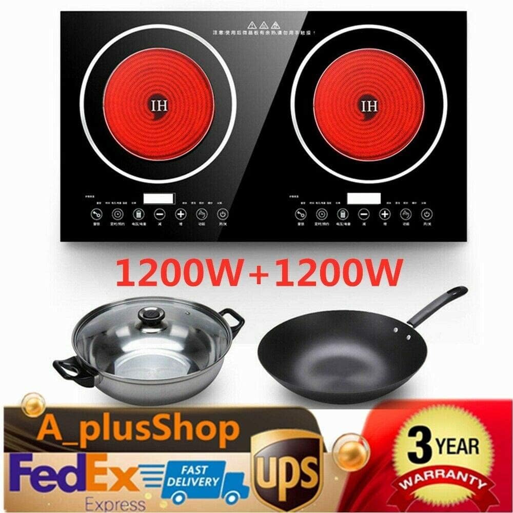 1200W Dual Induction Cooktop Stainless Steel K1816
