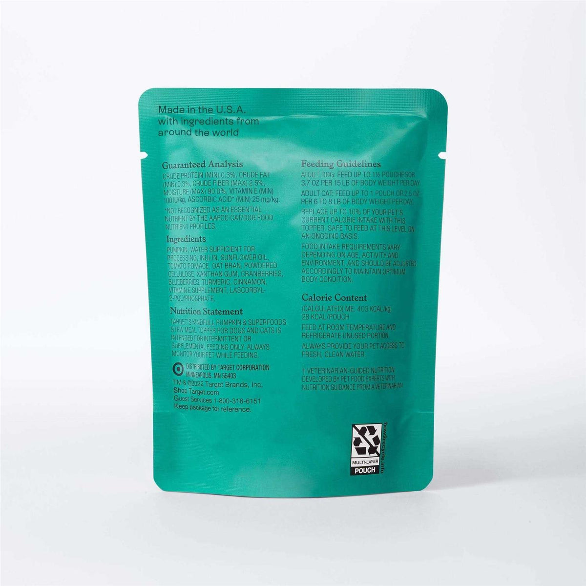 Pumpkin & Superfood Puree Pouch Dog Treat S481