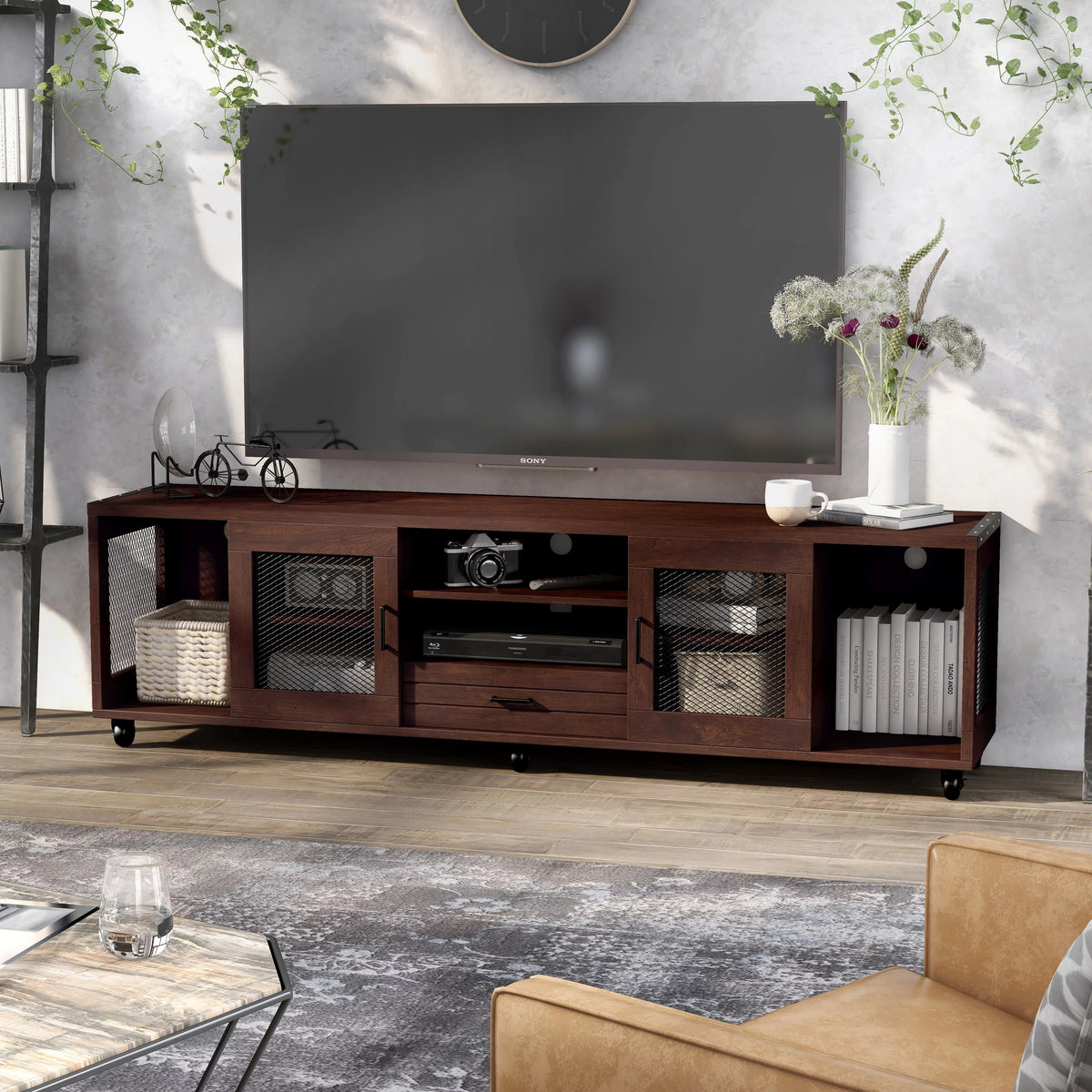 70-inch Metal 4-Shelf TV Console N78762