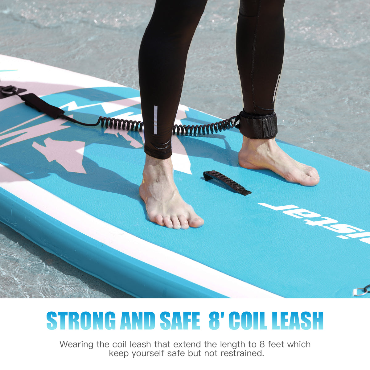 12' Inflatable Stand Up Paddle Board with 3 Fins, Adjustable Paddle, Pump & Carrying Backpack E129226