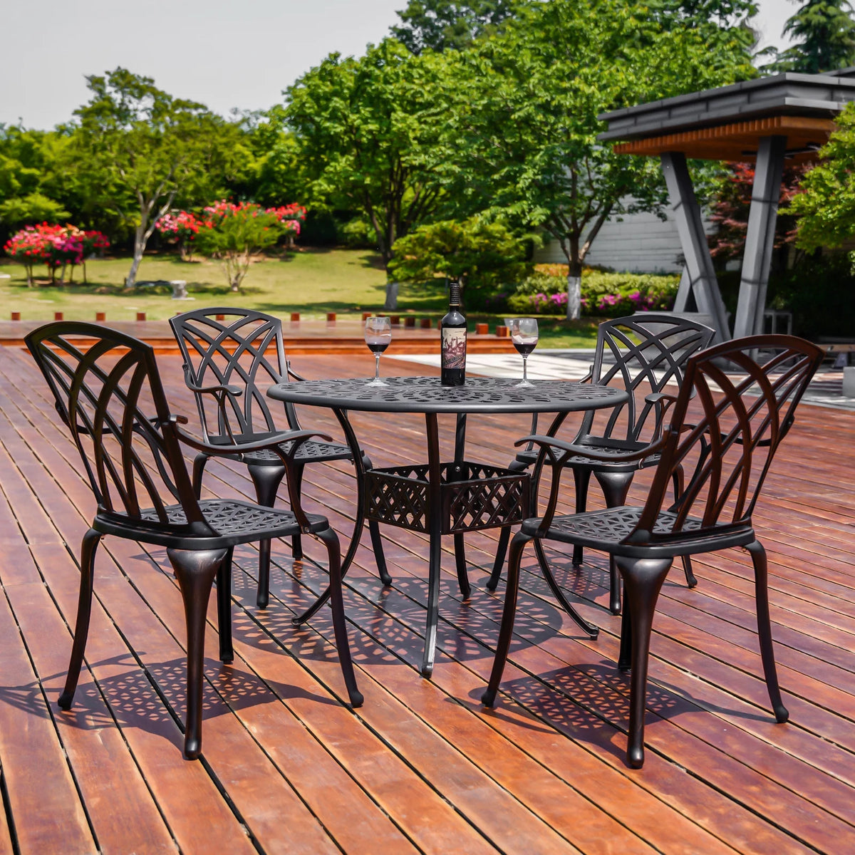 5 Piece Cast Aluminum Patio Dining Set A679351