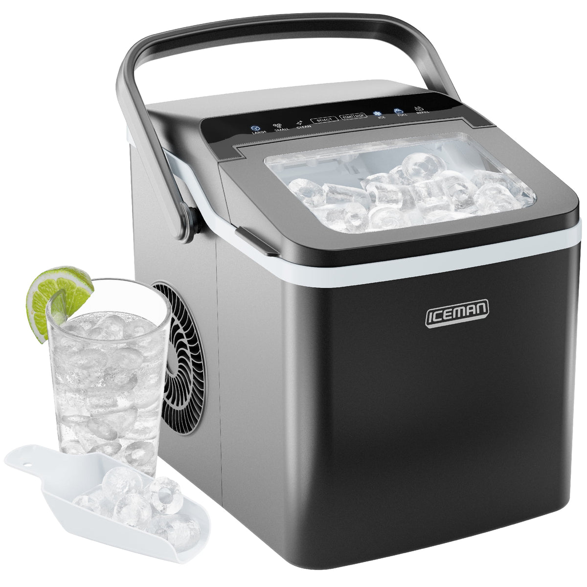 Countertop Bullet Ice Machine 0.88lb Capacity Black P291728
