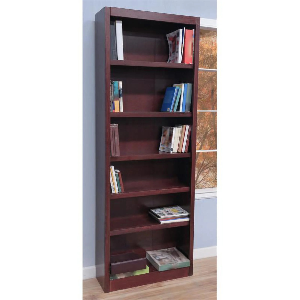 84" Tall 6-Shelf Wood Bookcase Z801