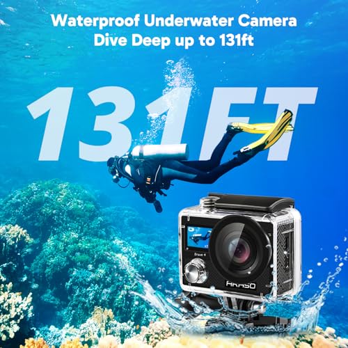 4K30 20MP Ultra HD EIS 131ft Underwater Action Camera with Selfie Stick Tripod and Carrying Case P161653