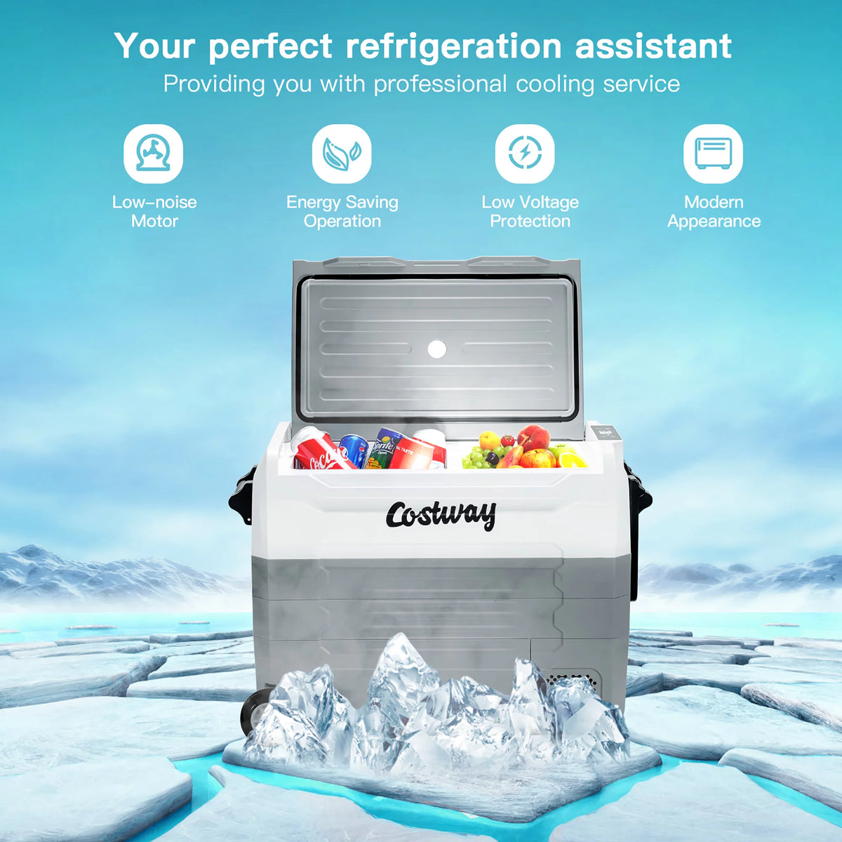 58 Quarts Portable Dual Zone Car Refrigerator M376187